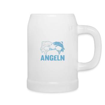 Lustig Angeln Fischen Fischer Spruch Geschenk - Bierkrug - Weiß - Rechts