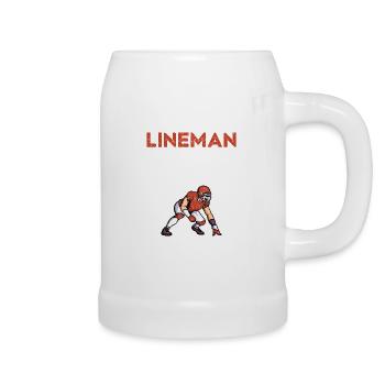 Lineman Because Quarterbacks Need Heroes Too - Beer Mug - white - Right