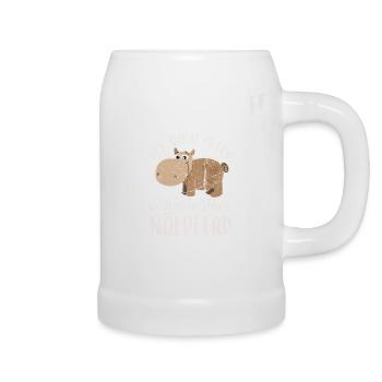 Nölpferd Nilpferd Wortspiel Witz Geek Geschenk - Bierkrug - Weiß - Rechts