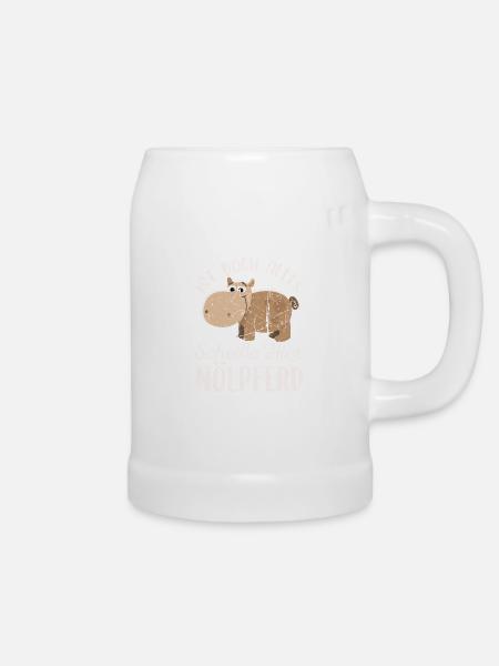 Nölpferd Nilpferd Wortspiel Witz Geek Geschenk - Bierkrug - Weiß