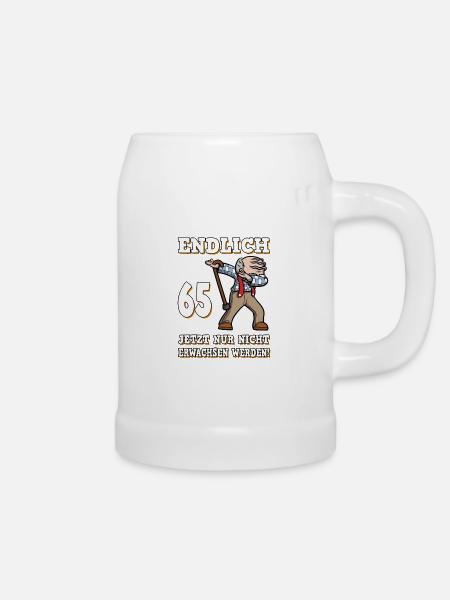 Endlich 65 Geburtstag Dabbing Opa - Bierkrug - Weiß