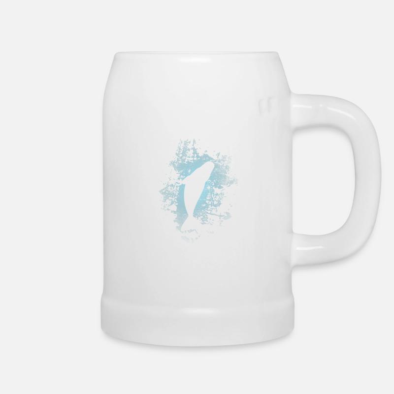 Wal Pottwal Flosse Unterwasser - Bierkrug - Weiß