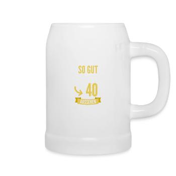 40. Geburtstag - Bierkrug - Weiß - Rechts