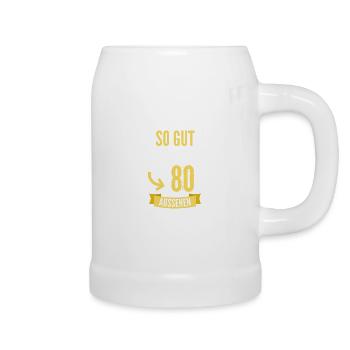 80. Geburtstag - Bierkrug - Weiß - Rechts
