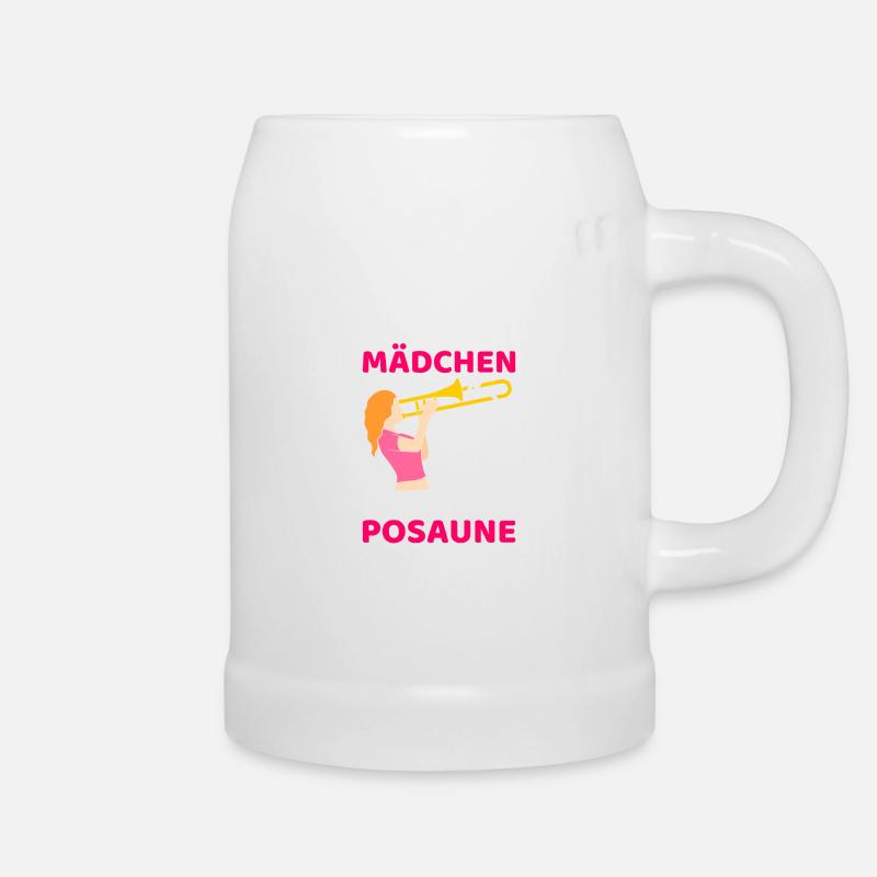Echte Mädchen Spielen Posaune Posaunistin Posaunes - Bierkrug - Weiß