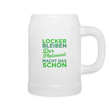 Locker Bleiben Platzwart Fußballfeld Platzverwaltu - Bierkrug - Weiß - Rechts