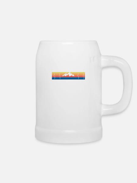 Berge Herzschlag - Bierkrug - Weiß
