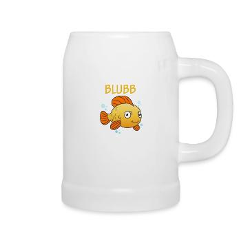 Blubb Goldfisch Süßer Fisch Aquarium Fischchen - Bierkrug - Weiß - Rechts
