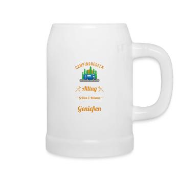 Lustig Wohnwagen Camper Regeln Spruch Geschenk - Bierkrug - Weiß - Rechts