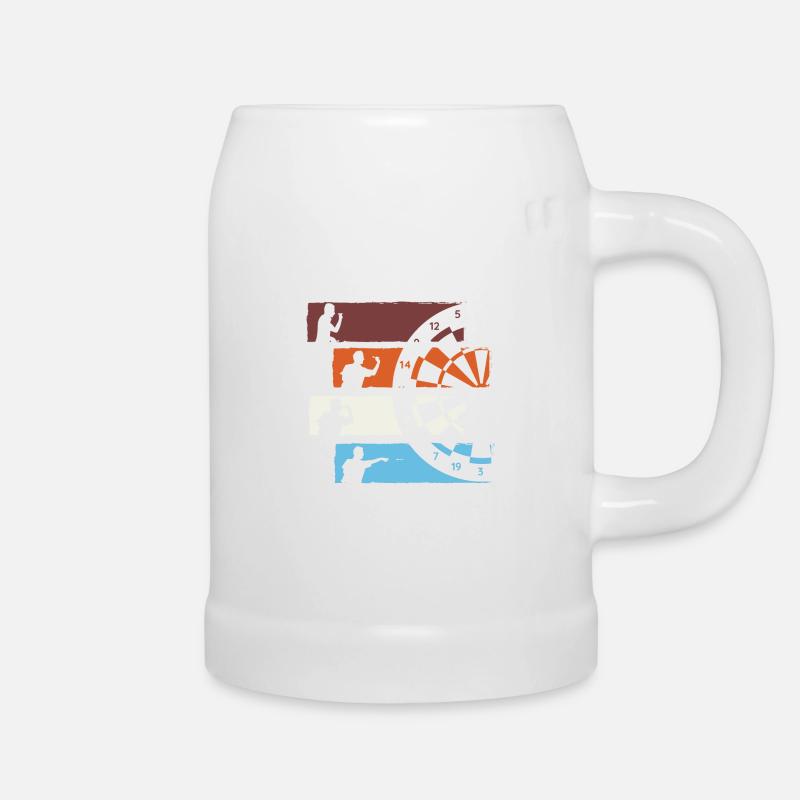 Dart Retro Verein Dartpfeile Dartscheibe Geschenk - Bierkrug - Weiß