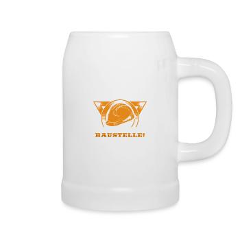Bau Bauarbeiter Baumeister Baustelle Geschenk - Bierkrug - Weiß - Rechts