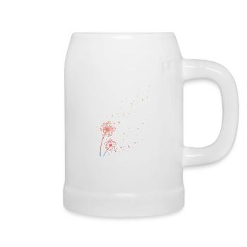 of grass, dandelion, dandelion - Beer Mug - white - Right