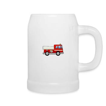 Camion de pompier - Chope en céramique - blanc - Droite