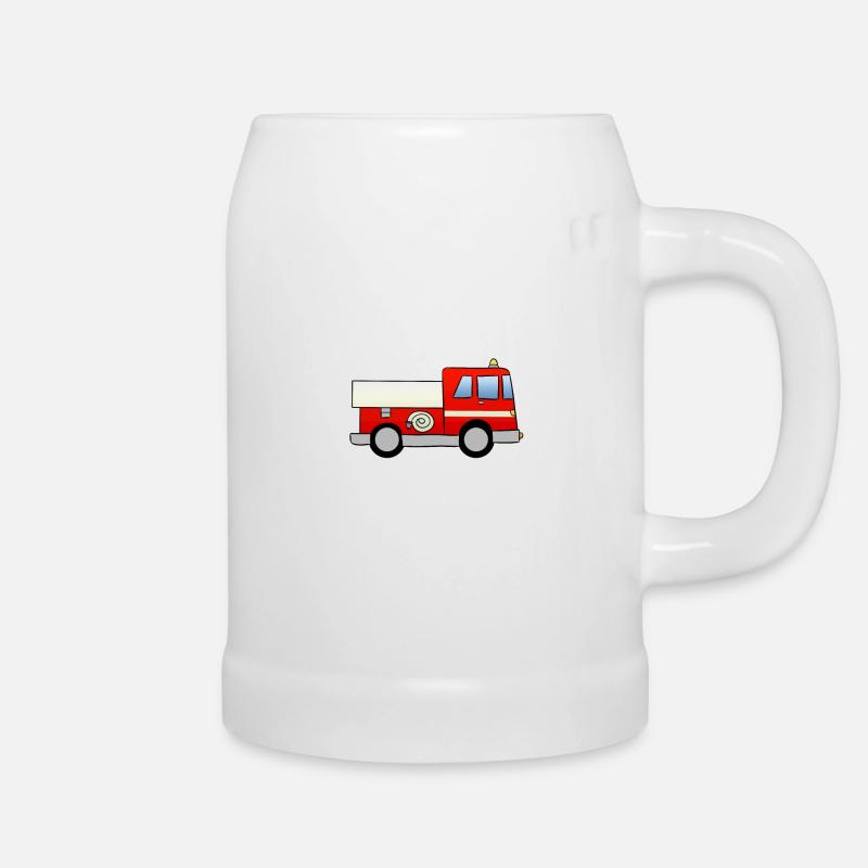 Feuerwehrauto - Bierkrug - Weiß