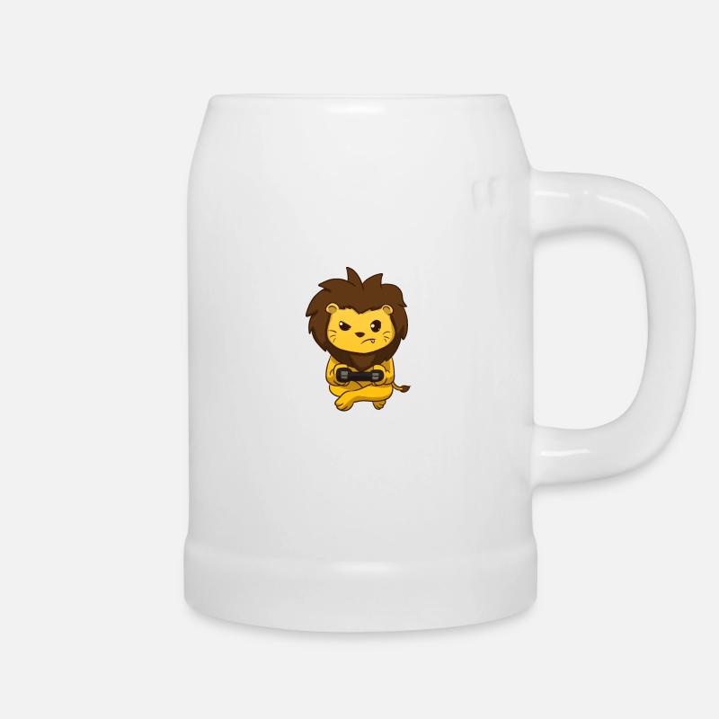 Gaming Löwe - Bierkrug - Weiß