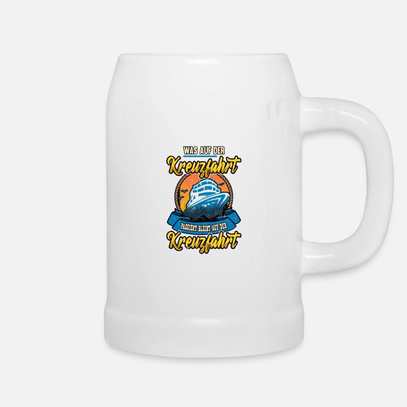 Lustige Kreuzfahrt Urlaub Meer Sprüche Geschenk - Bierkrug - Weiß
