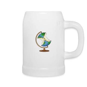 Globus Earth Apple Climate Protection Climate Change - Beer Mug - white - Right