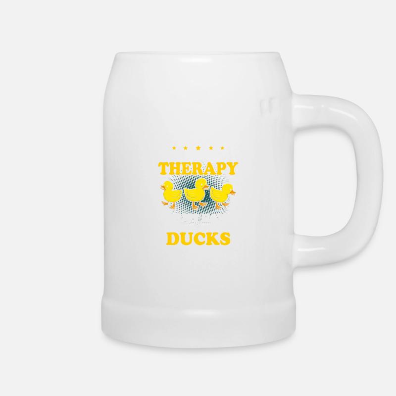 I Don't Need Therapy I Just Need To Go To My Ducks - Beer Mug - white