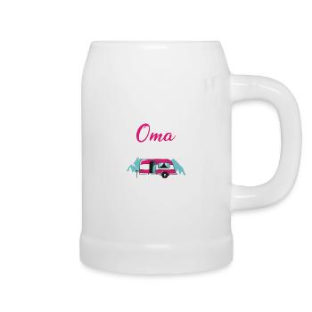 Lustig Wohnwagen Camper Oma Spruch Geschenk - Bierkrug - Weiß - Rechts