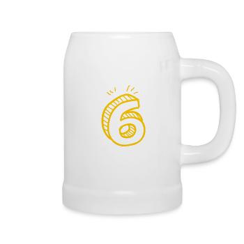 6 number 6 - Beer Mug - white - Right