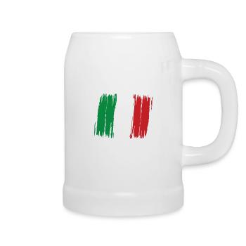 Drapeau italie - Chope en céramique - blanc - Droite