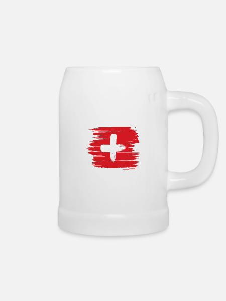 Schweiz Flagge - Bierkrug - Weiß