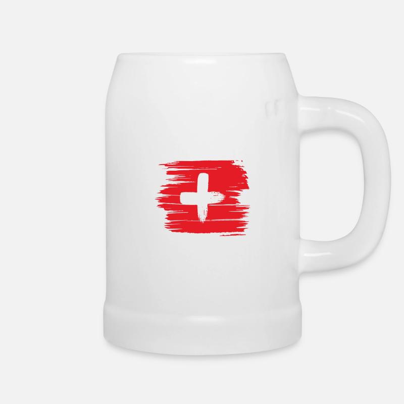 Schweiz Flagge - Bierkrug - Weiß