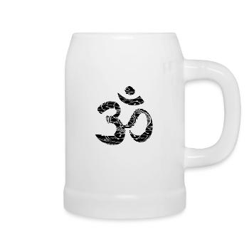 Ganesha Mantra OM Mantra, AUM Symbol, Yoga - Bierkrug - Weiß - Rechts