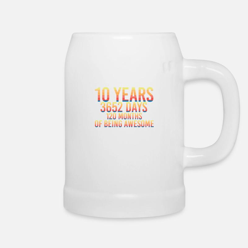 10 Jahre 10. Geburtstag Geschenk - Bierkrug - Weiß