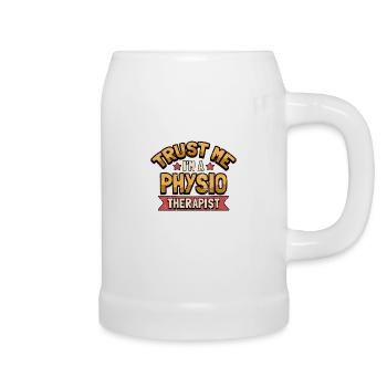 Lustig Physios Physiotherapeut Spruch Geschenk - Bierkrug - Weiß - Rechts