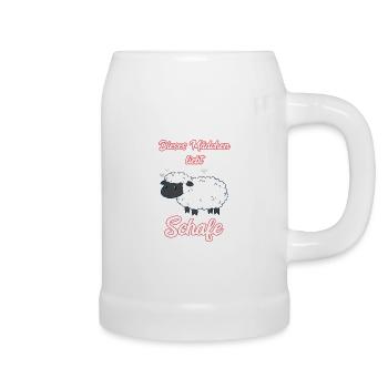 Dieses Mädchen Liebt Schafe Schafhirtin Hirtin - Bierkrug - Weiß - Rechts