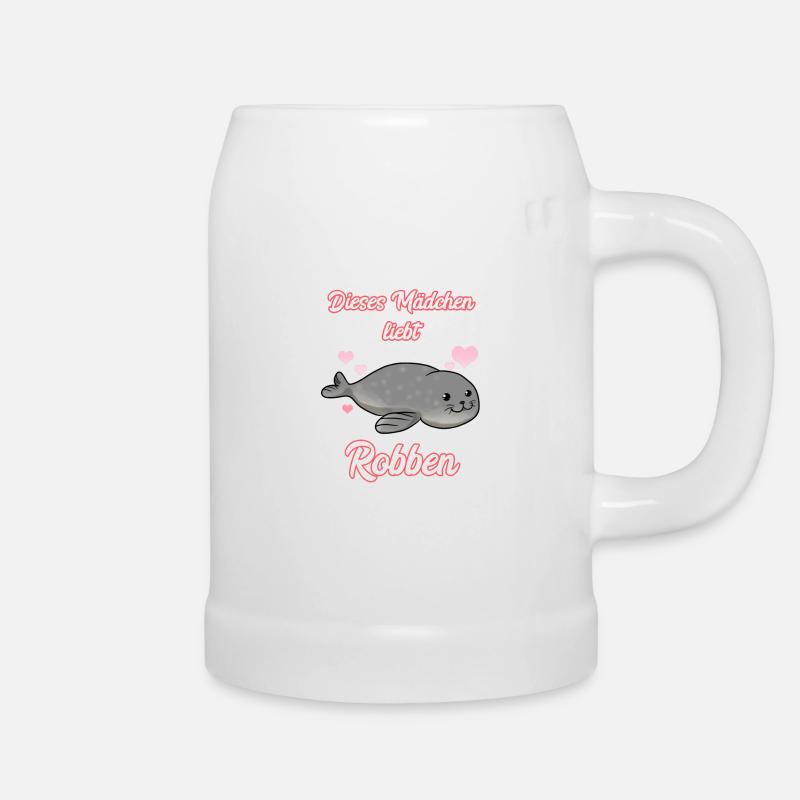 Dieses Mädchen Liebt Robben - Bierkrug - Weiß