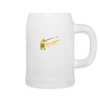 Clay pigeon shooting shotgun - Beer Mug - white - Right