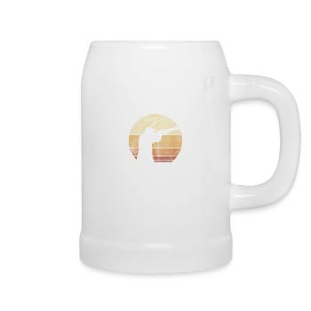 Clay pigeon shooting saying throwing disc gift - Beer Mug - white - Right