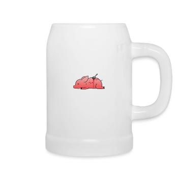Cochon mort - Chope en céramique - blanc - Droite