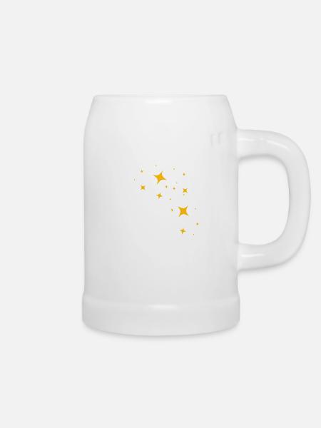 Stern Sterne Sternschnuppe Mond - Bierkrug - Weiß