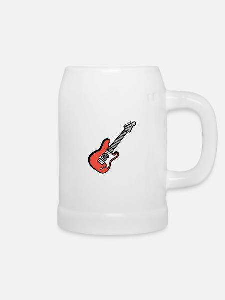 Gitarre Guitar - Bierkrug - Weiß
