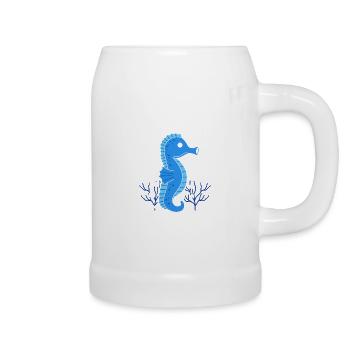 hippocampe - Chope en céramique - blanc - Droite