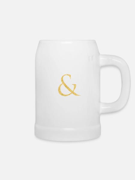 & und Zeichen Hochzeit in Gold Symbol - Bierkrug - Weiß