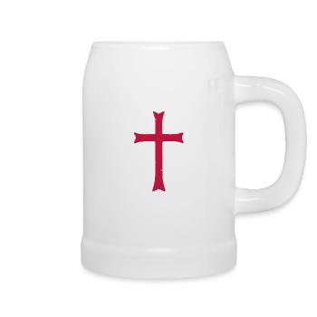Templer Ritter Kreuz - Bierkrug - Weiß - Rechts