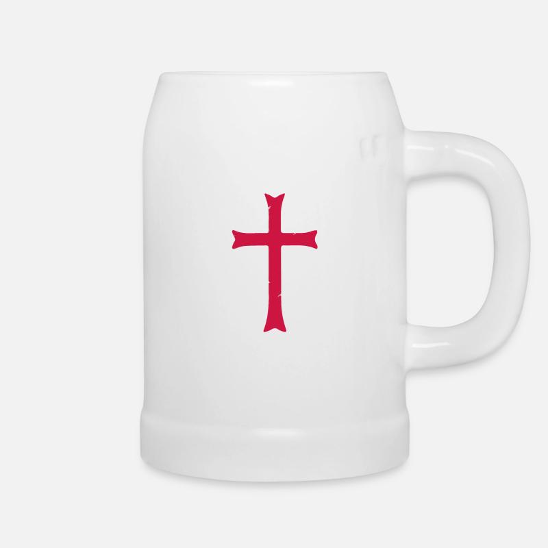 Templer Ritter Kreuz - Bierkrug - Weiß