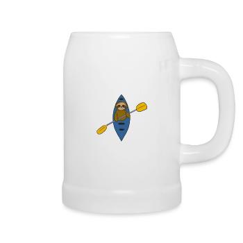 Kayak Sloth Kayaker Faultier - Beer Mug - white - Right