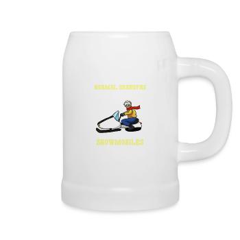 Schneemobil Opa Motorschlitten Schneemotorrad - Bierkrug - Weiß - Rechts