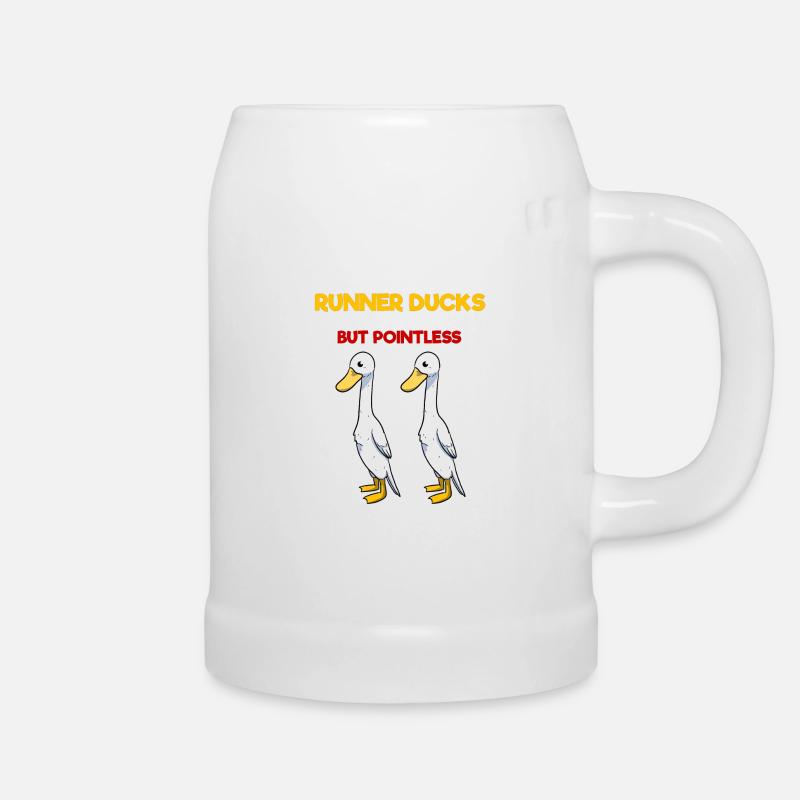 Running duck - Beer Mug - white