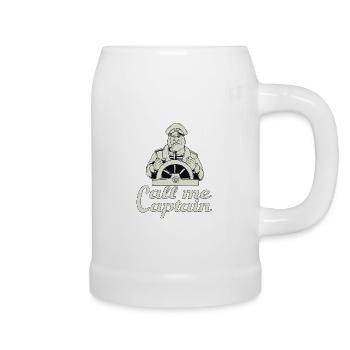 Call Me Captain design for a captain - Beer Mug - white - Right