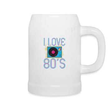 80s 80s costume I Love 80s - Beer Mug - white - Right