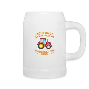 Ich Bin Jetzt Ein Kindergartenkind Traktor - Bierkrug - Weiß - Rechts
