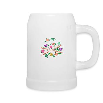 Querflötistin Querflöte Blumen Querflötenspielerin - Bierkrug - Weiß - Rechts