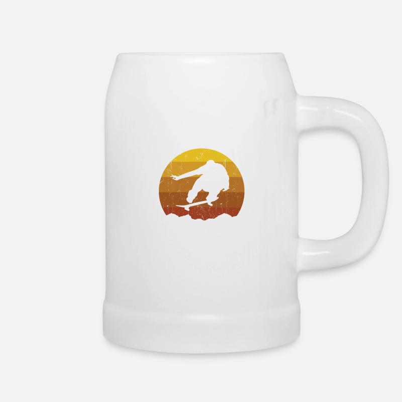 Skateboard skateboarder skateboard skating - Beer Mug - white