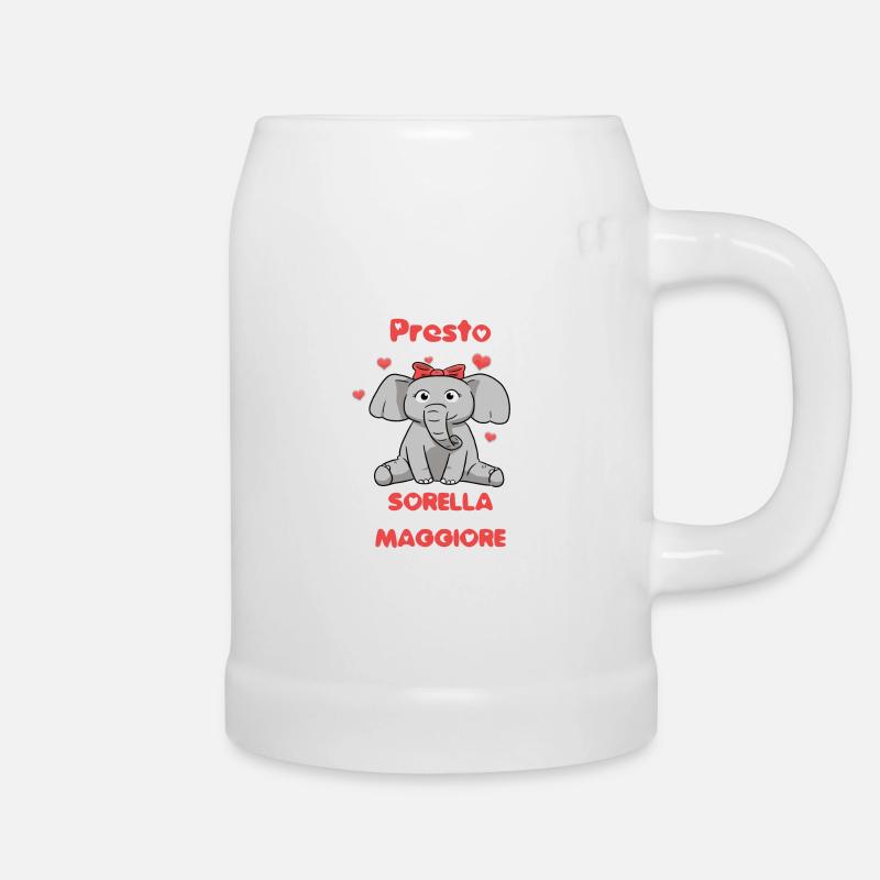 Presto Sorella Maggiore Dolce Eelefante - Bierkrug - Weiß